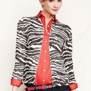 Lands' End▪️Zebra Button Down Cardigan